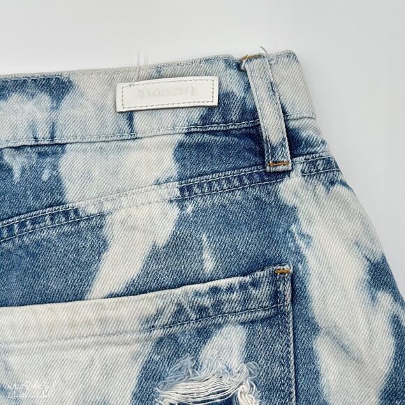 Blank NYC The Barrow Tie-Dye Ripped Distressed Denim Shorts Size 31 - Picture 5 of 8